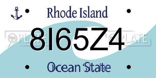 8I65Z4 Rhode Island License Plate