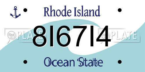 8I67I4 Rhode Island License Plate