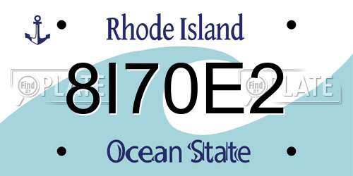 8I70E2 Rhode Island License Plate