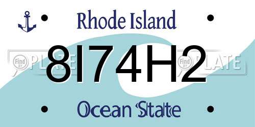 8I74H2 Rhode Island License Plate