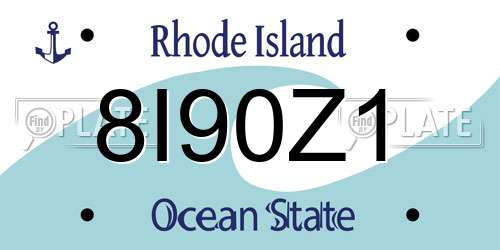 8I90Z1 Rhode Island License Plate