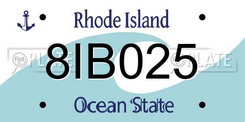 8IB025 Rhode Island License Plate