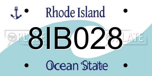 8IB028 Rhode Island License Plate