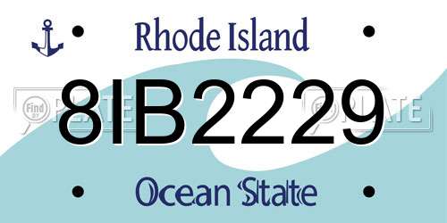 8IB2229 Rhode Island License Plate