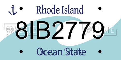 8IB2779 Rhode Island License Plate