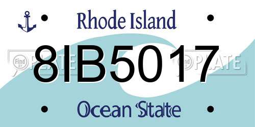 8IB5017 Rhode Island License Plate