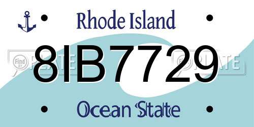 8IB7729 Rhode Island License Plate