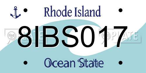 8IBS017 Rhode Island License Plate