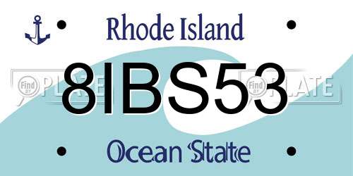 8IBS53 Rhode Island License Plate