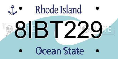 8IBT229 Rhode Island License Plate