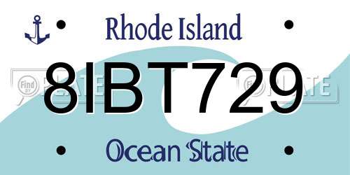 8IBT729 Rhode Island License Plate