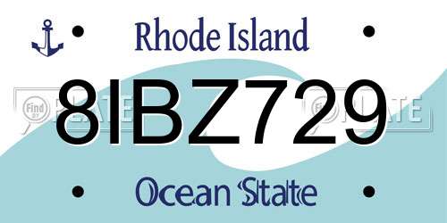 8IBZ729 Rhode Island License Plate