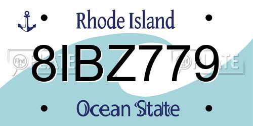 8IBZ779 Rhode Island License Plate