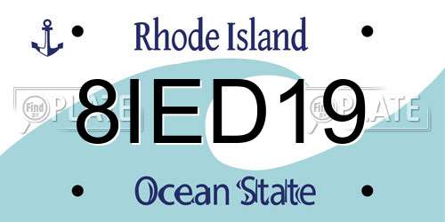 8IED19 Rhode Island License Plate