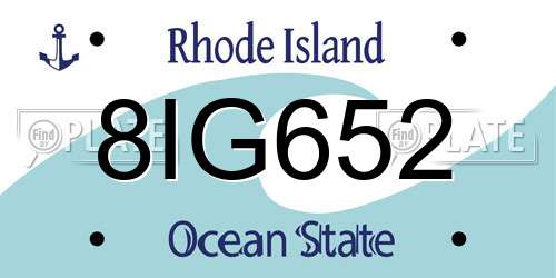 8IG652 Rhode Island License Plate