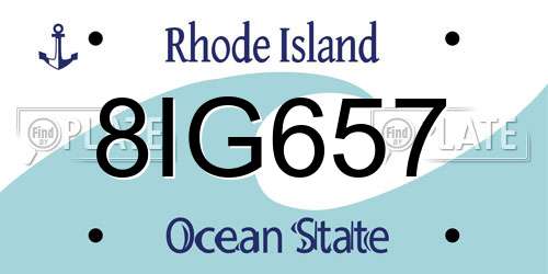8IG657 Rhode Island License Plate