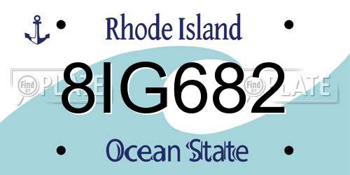 8IG682 Rhode Island License Plate