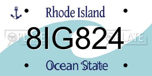 8IG824 Rhode Island License Plate