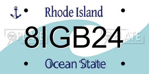 8IGB24 Rhode Island License Plate