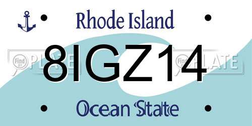 8IGZ14 Rhode Island License Plate
