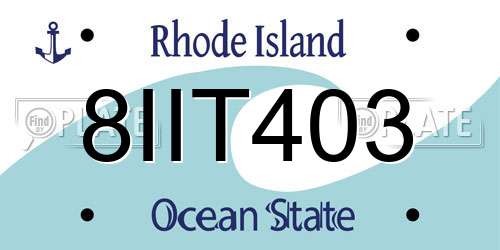 8IIT403 Rhode Island License Plate