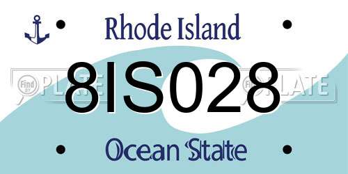 8IS028 Rhode Island License Plate