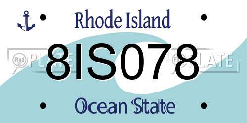 8IS078 Rhode Island License Plate