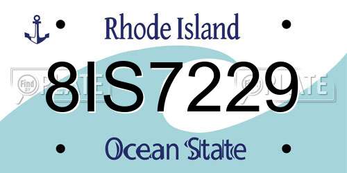 8IS7229 Rhode Island License Plate