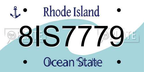 8IS7779 Rhode Island License Plate