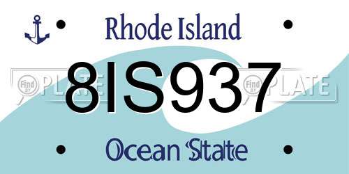 8IS937 Rhode Island License Plate