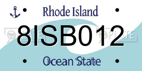 8ISB012 Rhode Island License Plate