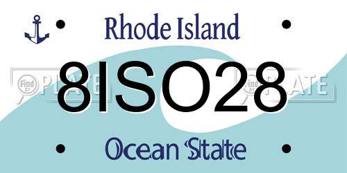 8ISO28 Rhode Island License Plate