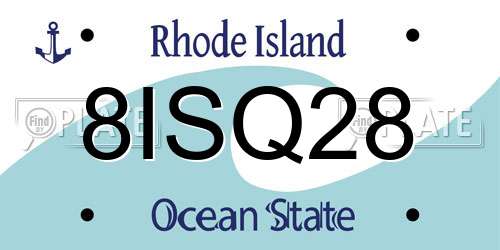 8ISQ28 Rhode Island License Plate