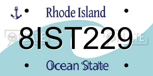 8IST229 Rhode Island License Plate