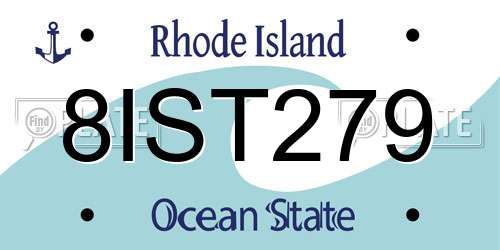 8IST279 Rhode Island License Plate