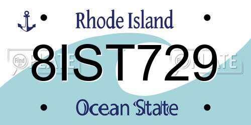 8IST729 Rhode Island License Plate