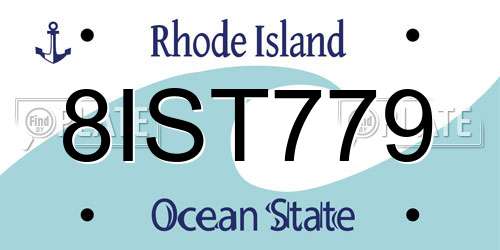 8IST779 Rhode Island License Plate