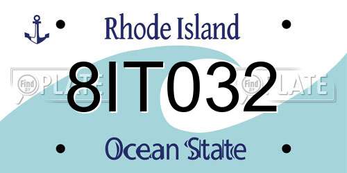 8IT032 Rhode Island License Plate
