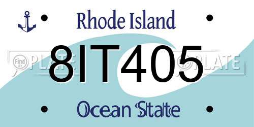 8IT405 Rhode Island License Plate