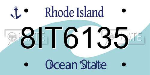 8IT6135 Rhode Island License Plate