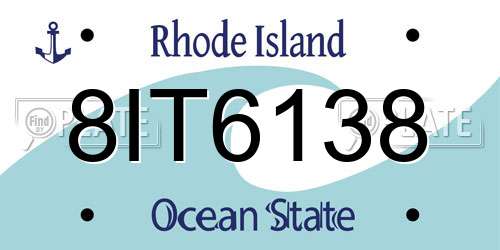 8IT6138 Rhode Island License Plate