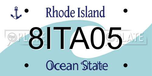 8ITA05 Rhode Island License Plate