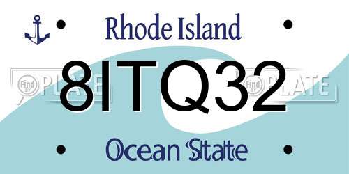 8ITQ32 Rhode Island License Plate