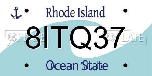 8ITQ37 Rhode Island License Plate