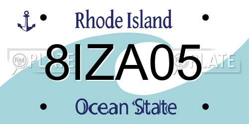 8IZA05 Rhode Island License Plate