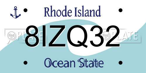 8IZQ32 Rhode Island License Plate