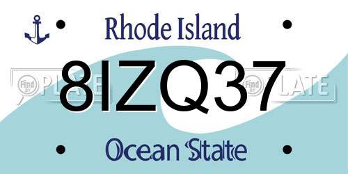 8IZQ37 Rhode Island License Plate
