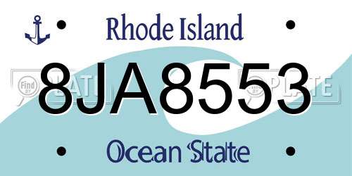8JA8553 Rhode Island License Plate