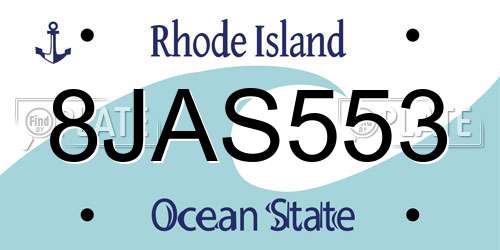 8JAS553 Rhode Island License Plate