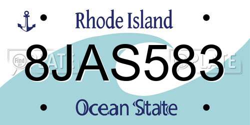 8JAS583 Rhode Island License Plate